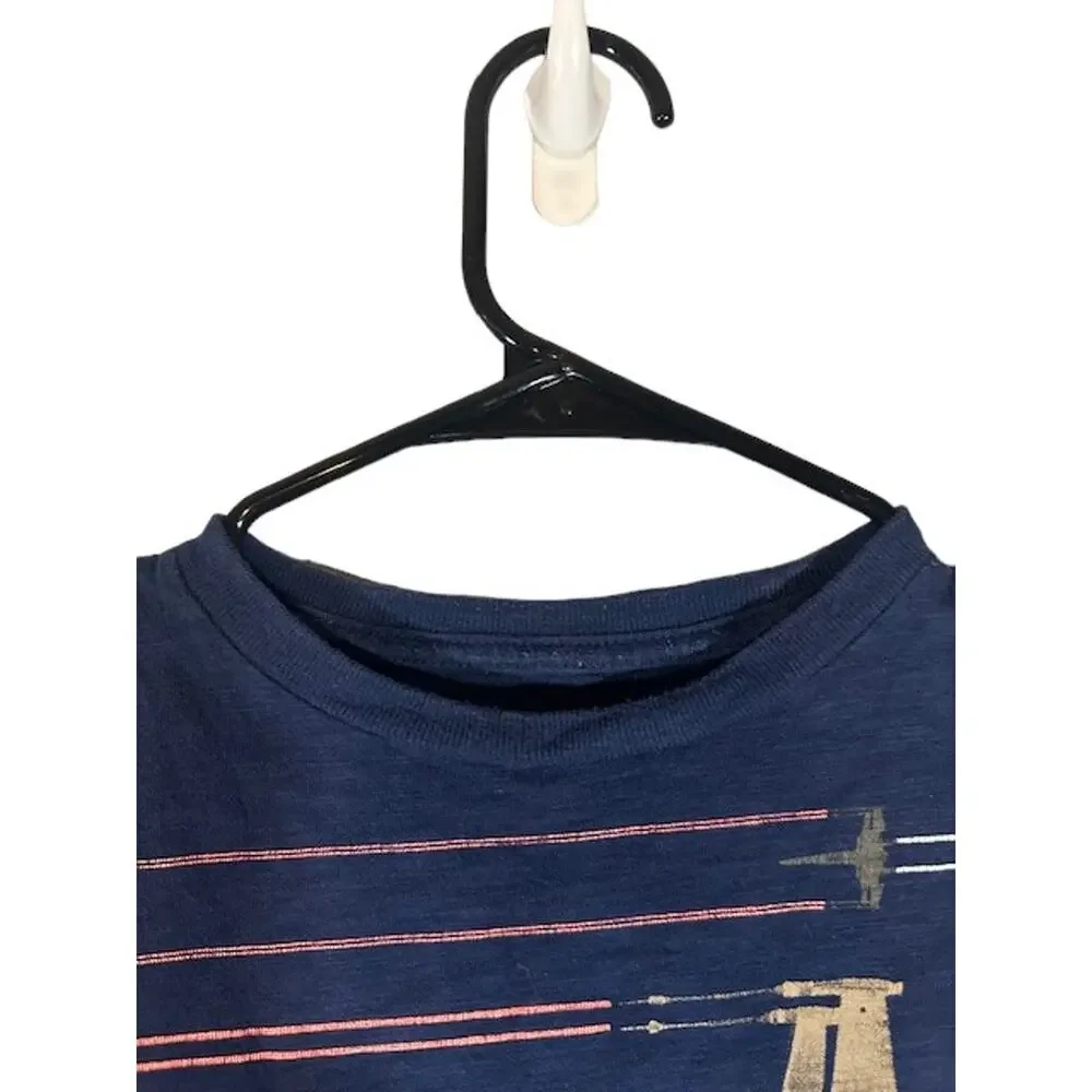 Gap Navy Blue Long Sleeve Graphic Tee Crew Neck Star Wars Boys Youth Size Small